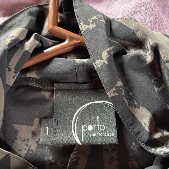 Porto San Francisco Gray and black long sleeve cowl neck top Size 1 - Picture 5 of 11